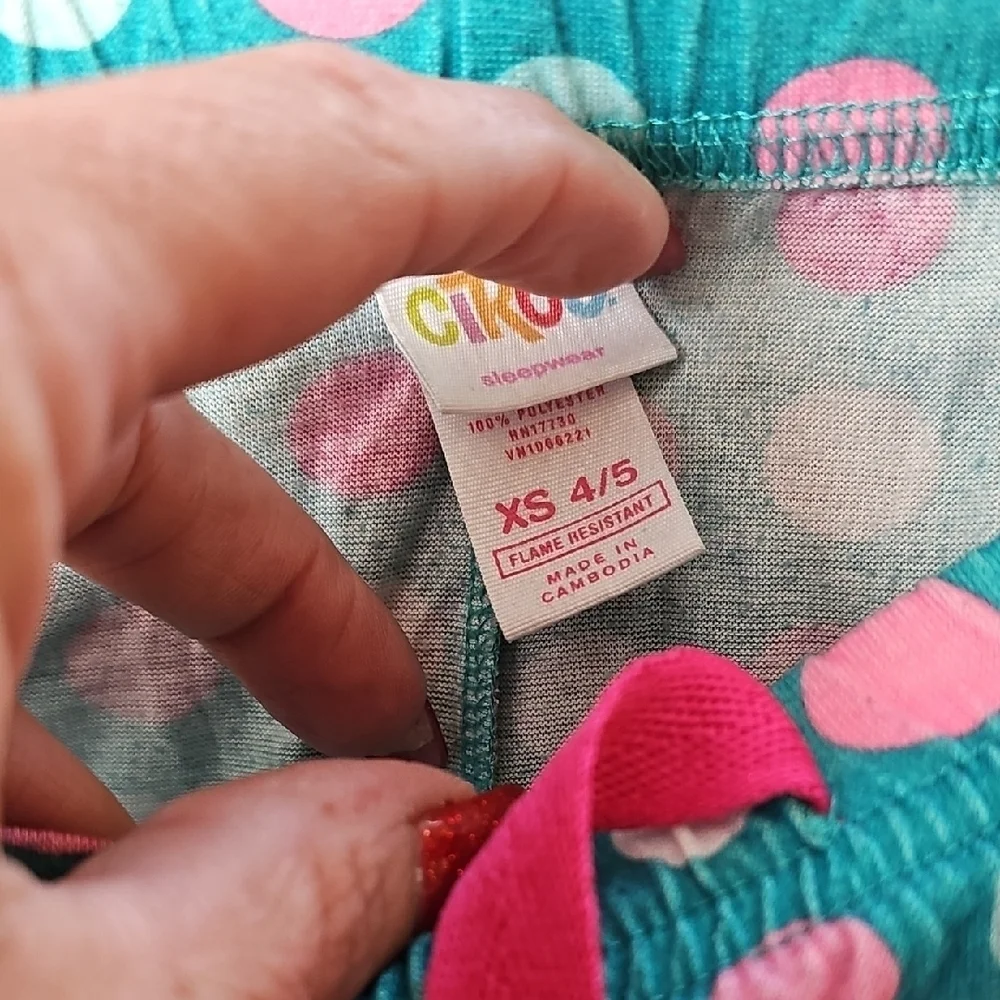 Circo Kids Pajama Bottoms with Teal and Pink Dots Size 4/5